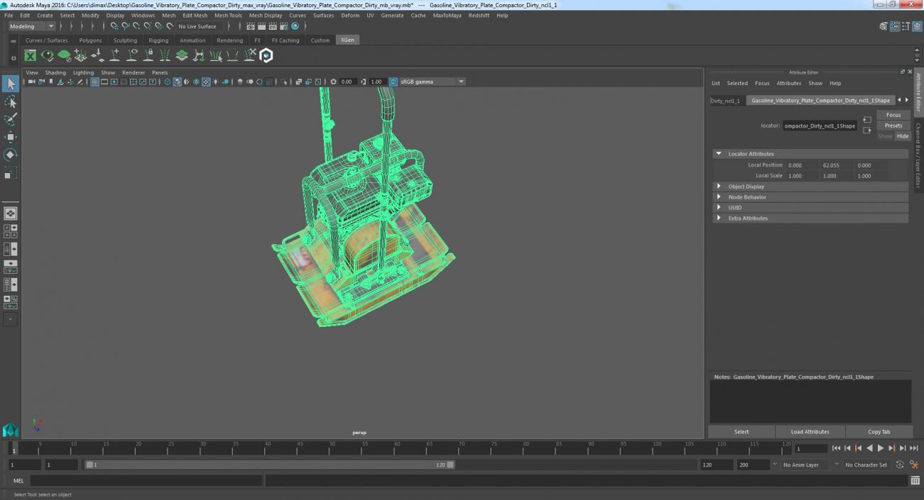 3D model Gasoline Vibratory Plate Compactor Dirty