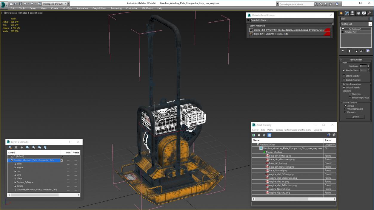 3D model Gasoline Vibratory Plate Compactor Dirty