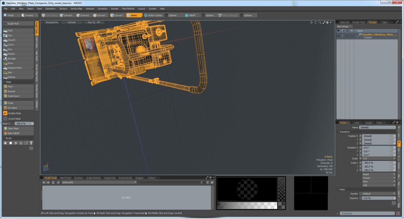 3D model Gasoline Vibratory Plate Compactor Dirty