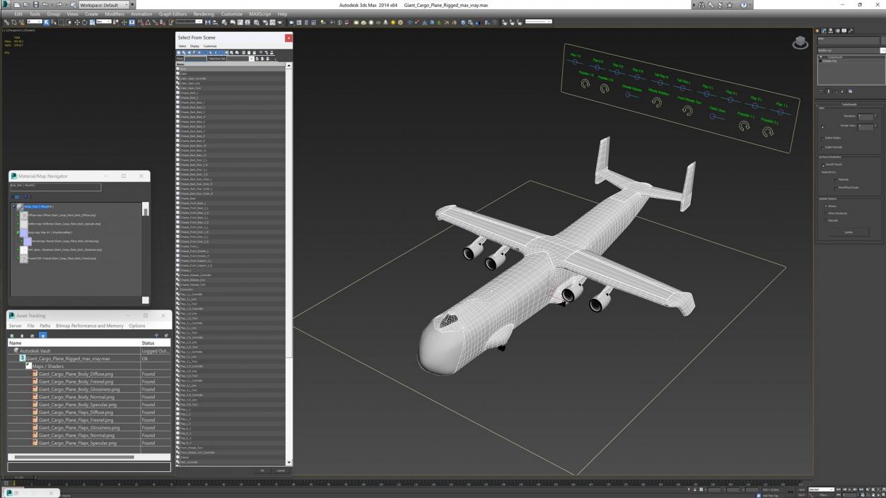 3D Giant Cargo Plane Rigged 2