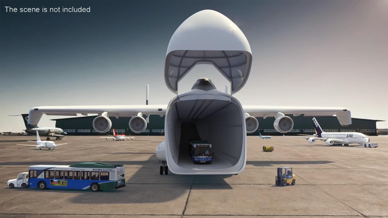 3D Giant Cargo Plane Rigged 2