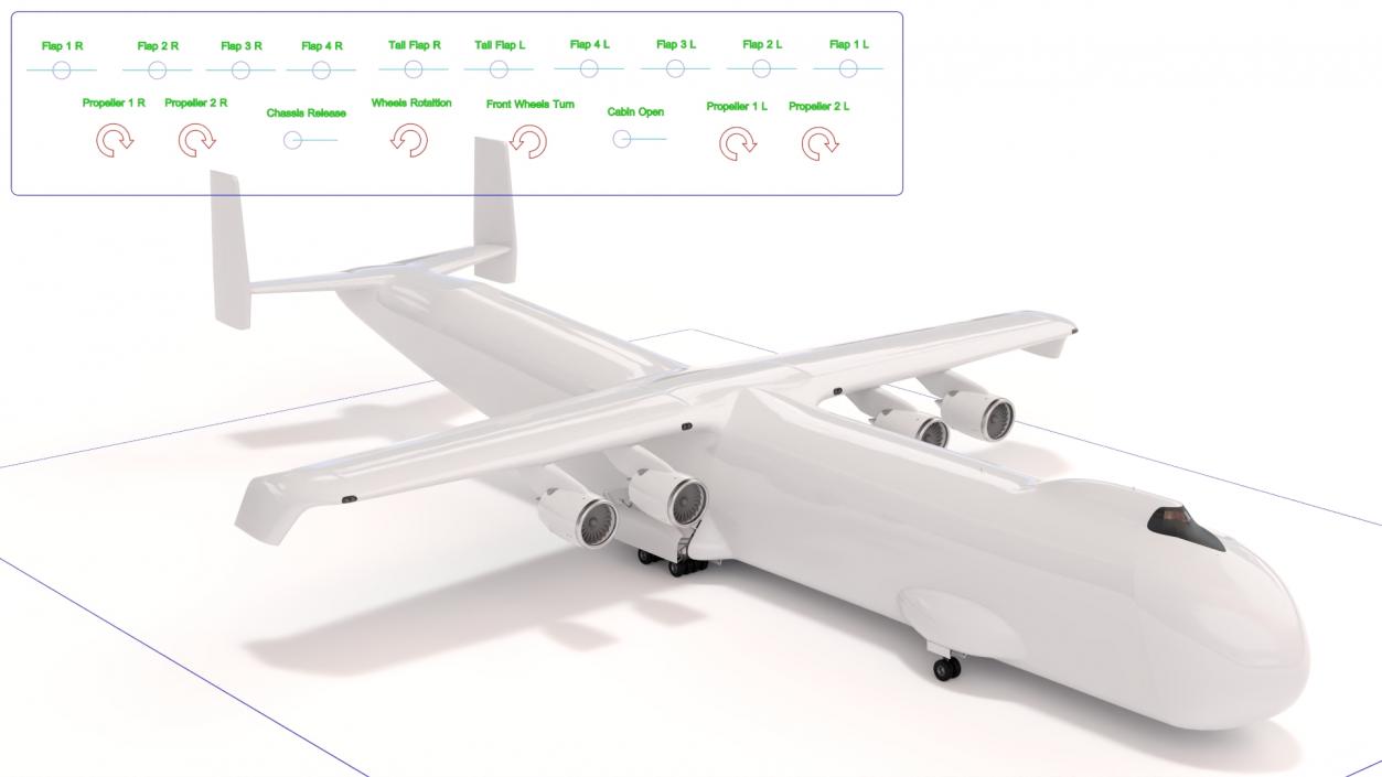 3D Giant Cargo Plane Rigged 2