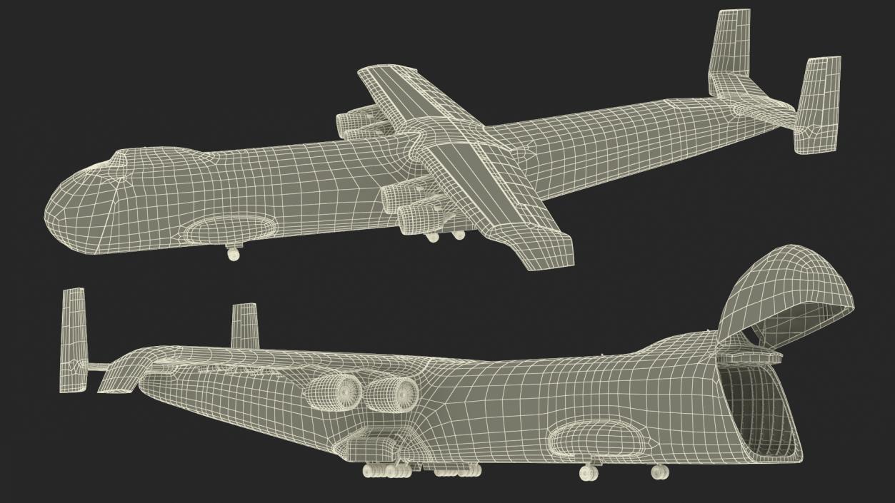 3D Giant Cargo Plane Rigged 2