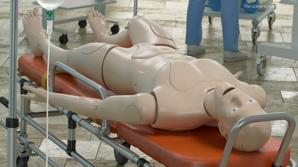 CPR First Aid Training Manikin Laying Pose 3D