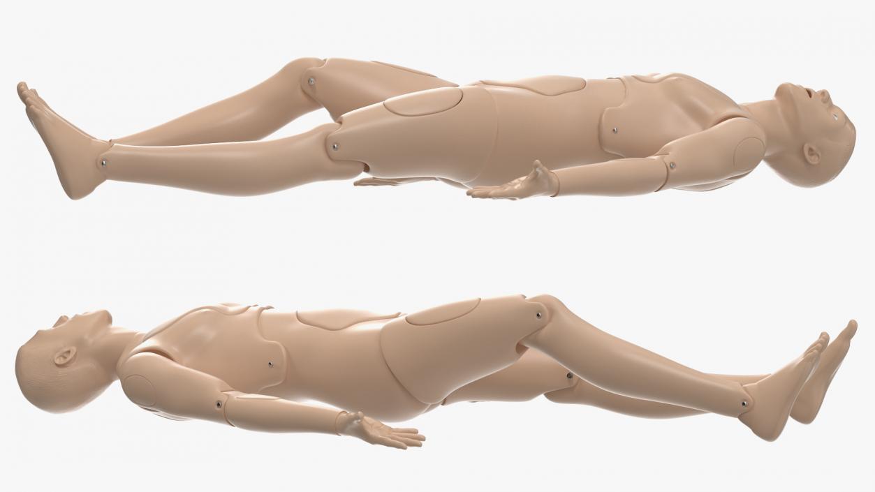 CPR First Aid Training Manikin Laying Pose 3D