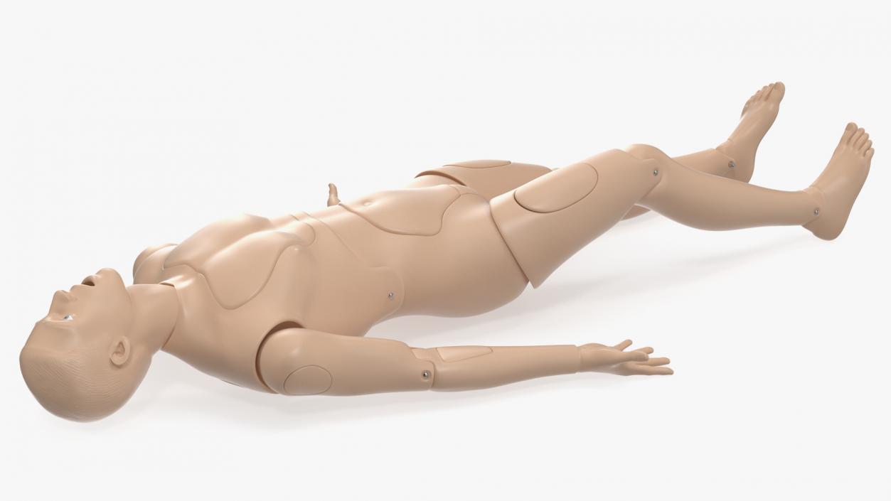 CPR First Aid Training Manikin Laying Pose 3D