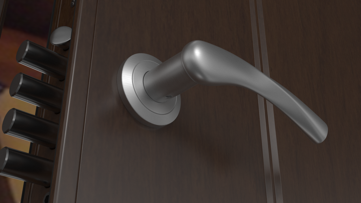 Steel Arc Door Handles 3D