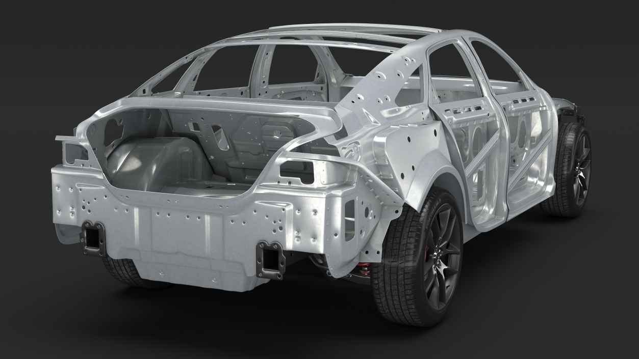 Car Chassis with Frame Rigged 3D model