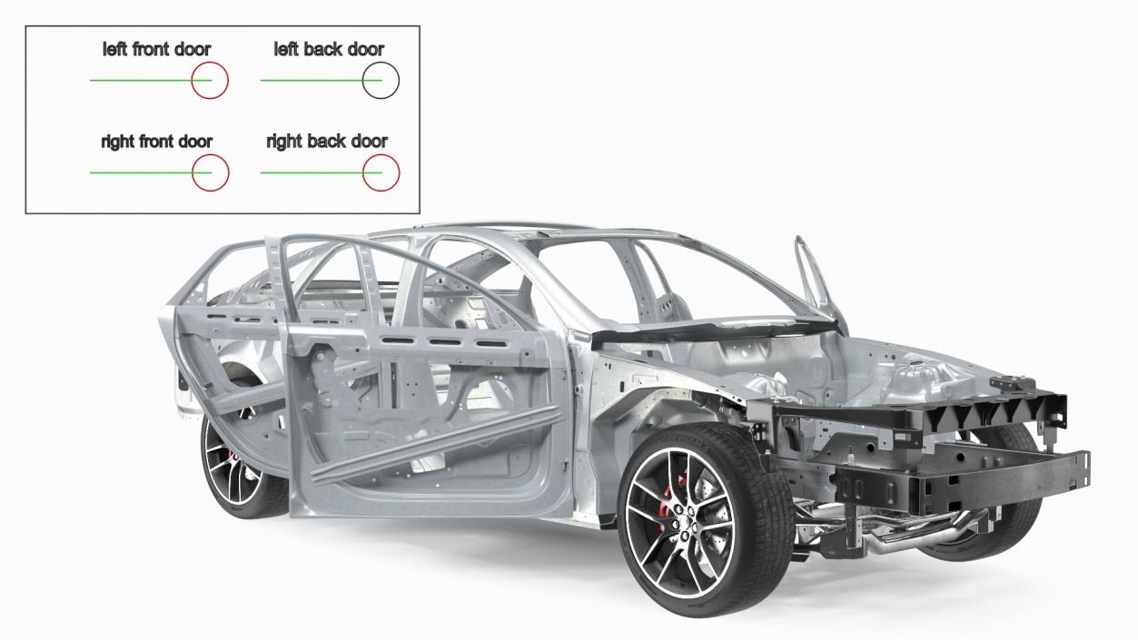 Car Chassis with Frame Rigged 3D model