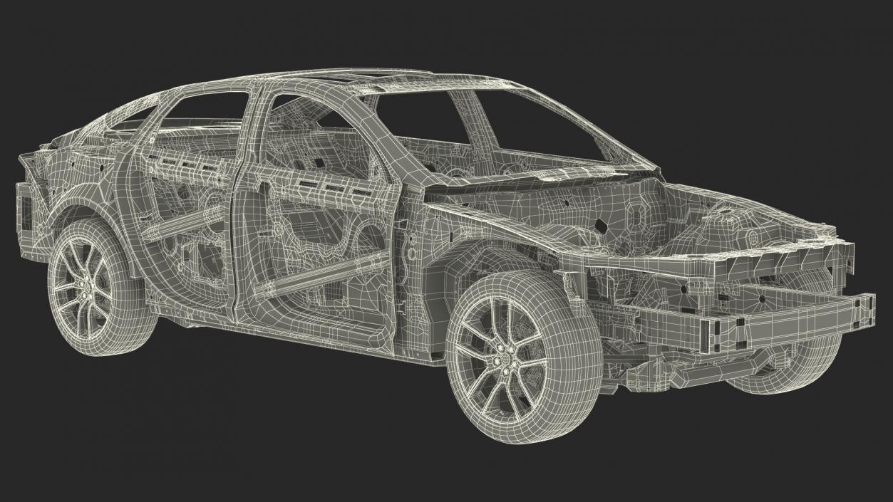 Car Chassis with Frame Rigged 3D model