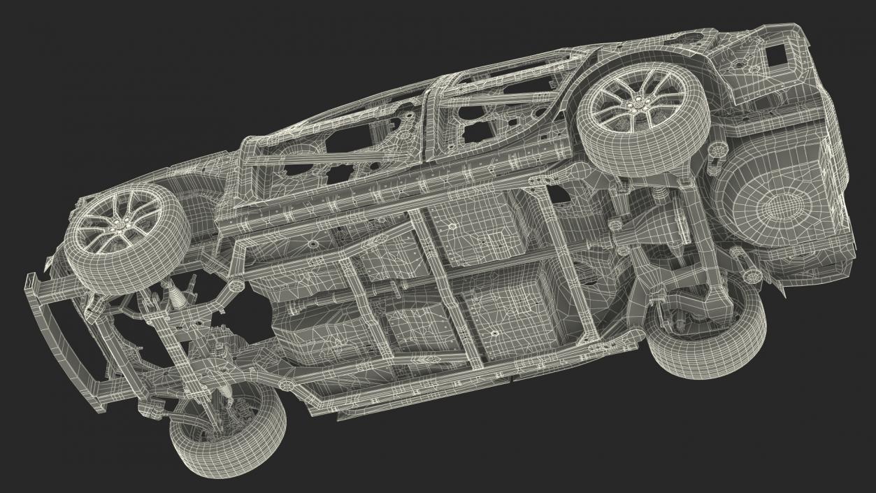 Car Chassis with Frame Rigged 3D model