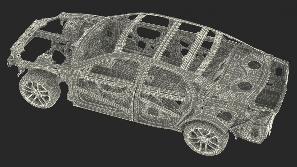 Car Chassis with Frame Rigged 3D model