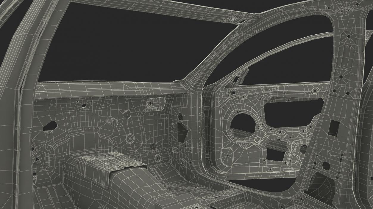 Car Chassis with Frame Rigged 3D model