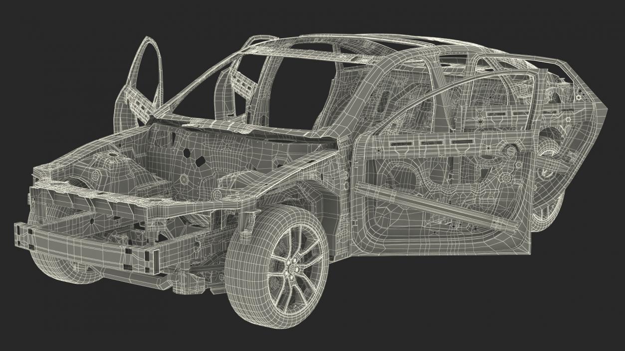 Car Chassis with Frame Rigged 3D model