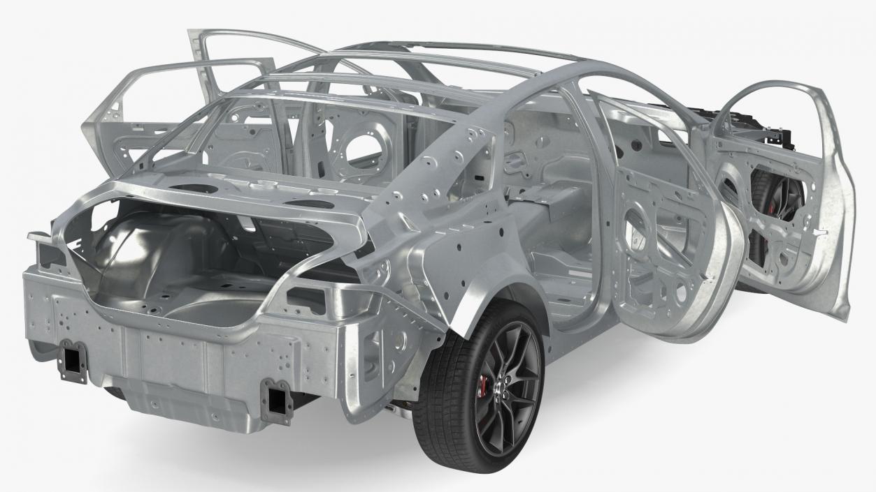 Car Chassis with Frame Rigged 3D model