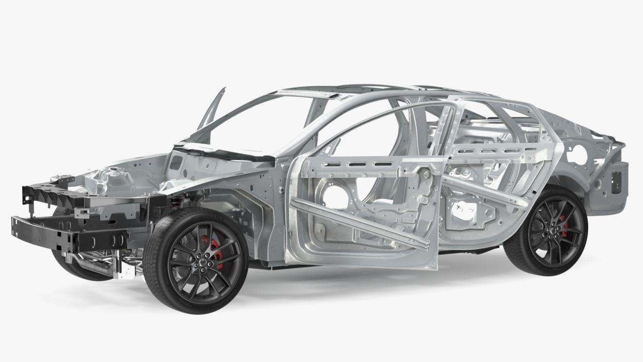 Car Chassis with Frame Rigged 3D model