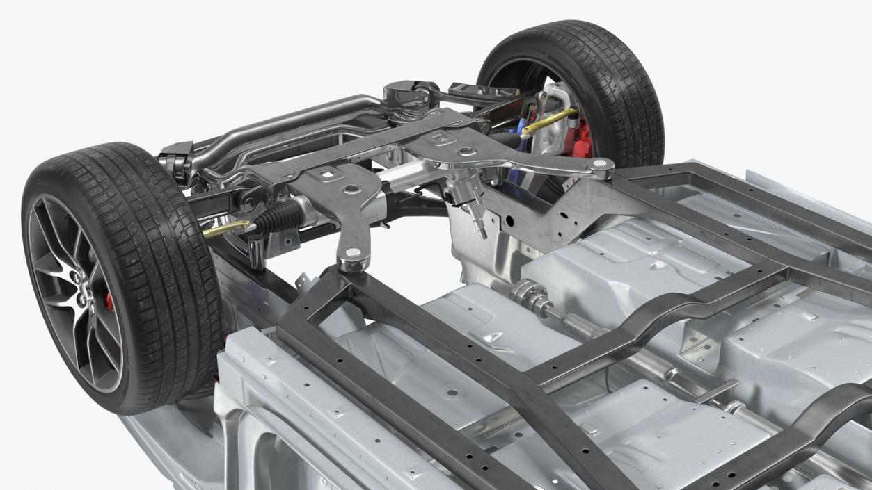 Car Chassis with Frame Rigged 3D model