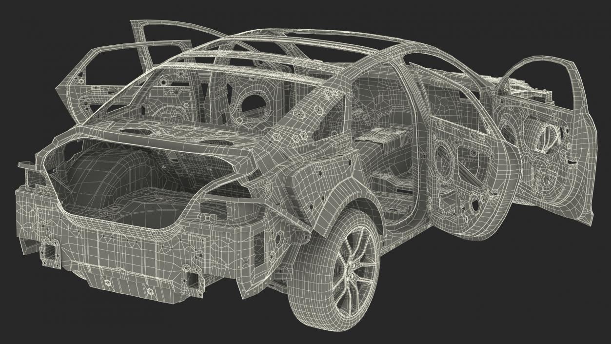 Car Chassis with Frame Rigged 3D model