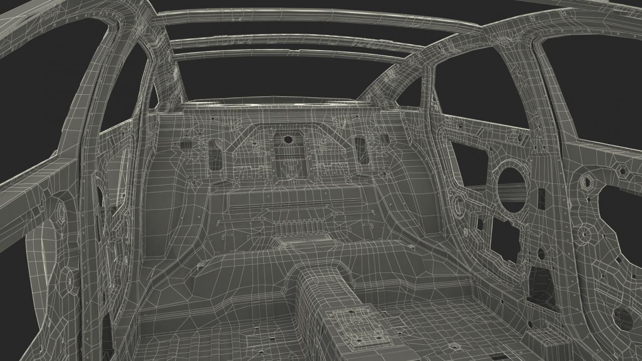 Car Chassis with Frame Rigged 3D model