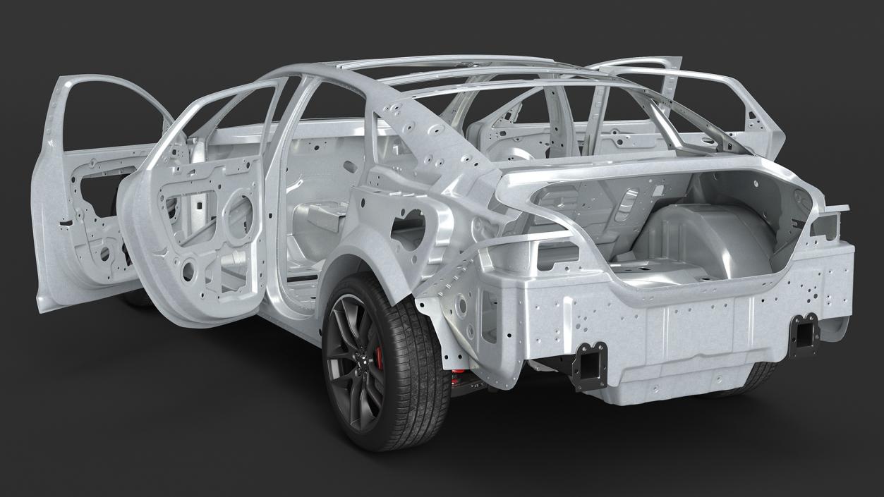 Car Chassis with Frame Rigged 3D model