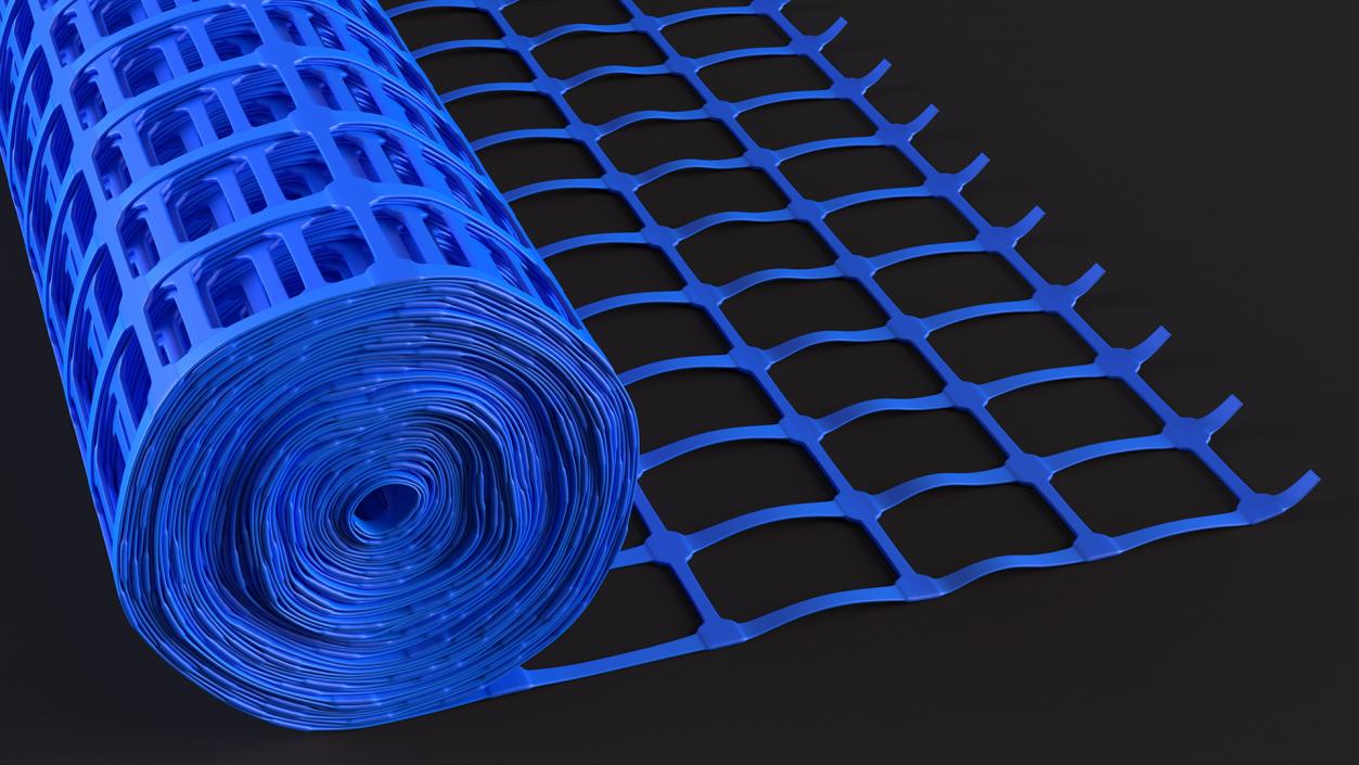 3D Barrier Fence Roll Blue model