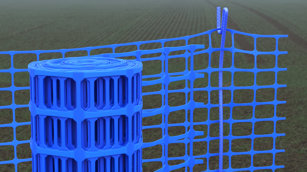 3D Barrier Fence Roll Blue model