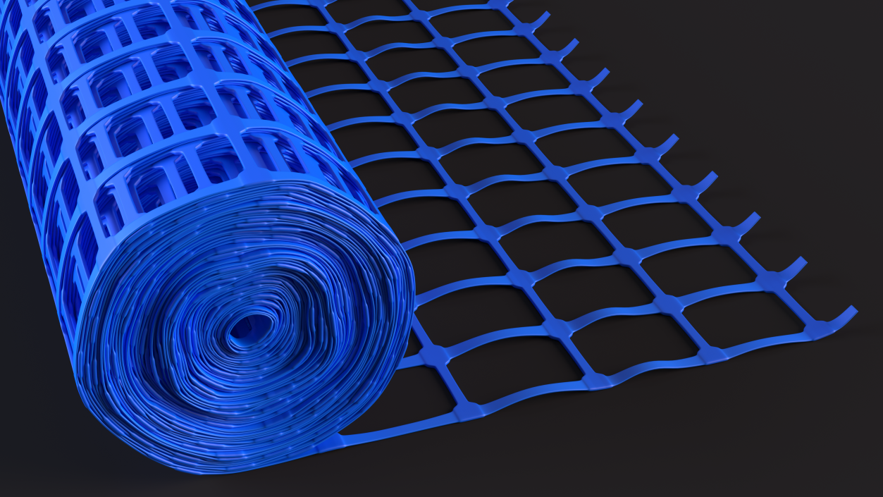 3D Barrier Fence Roll Blue model