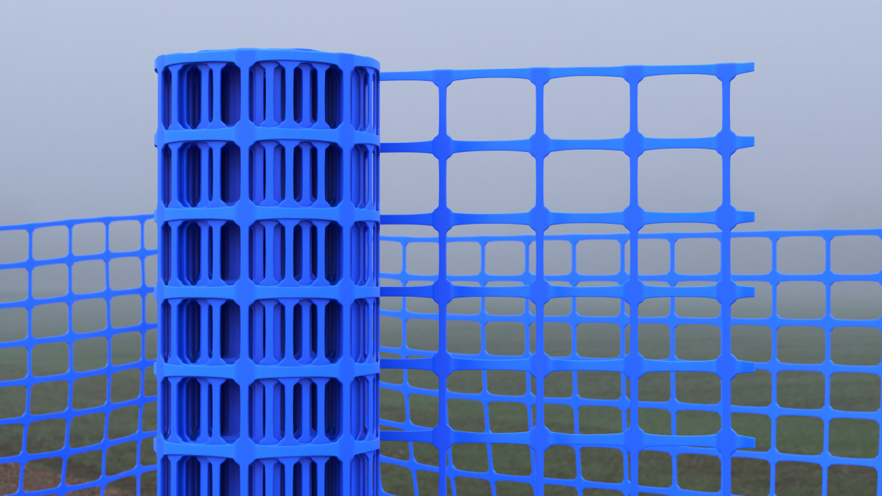 3D Barrier Fence Roll Blue model