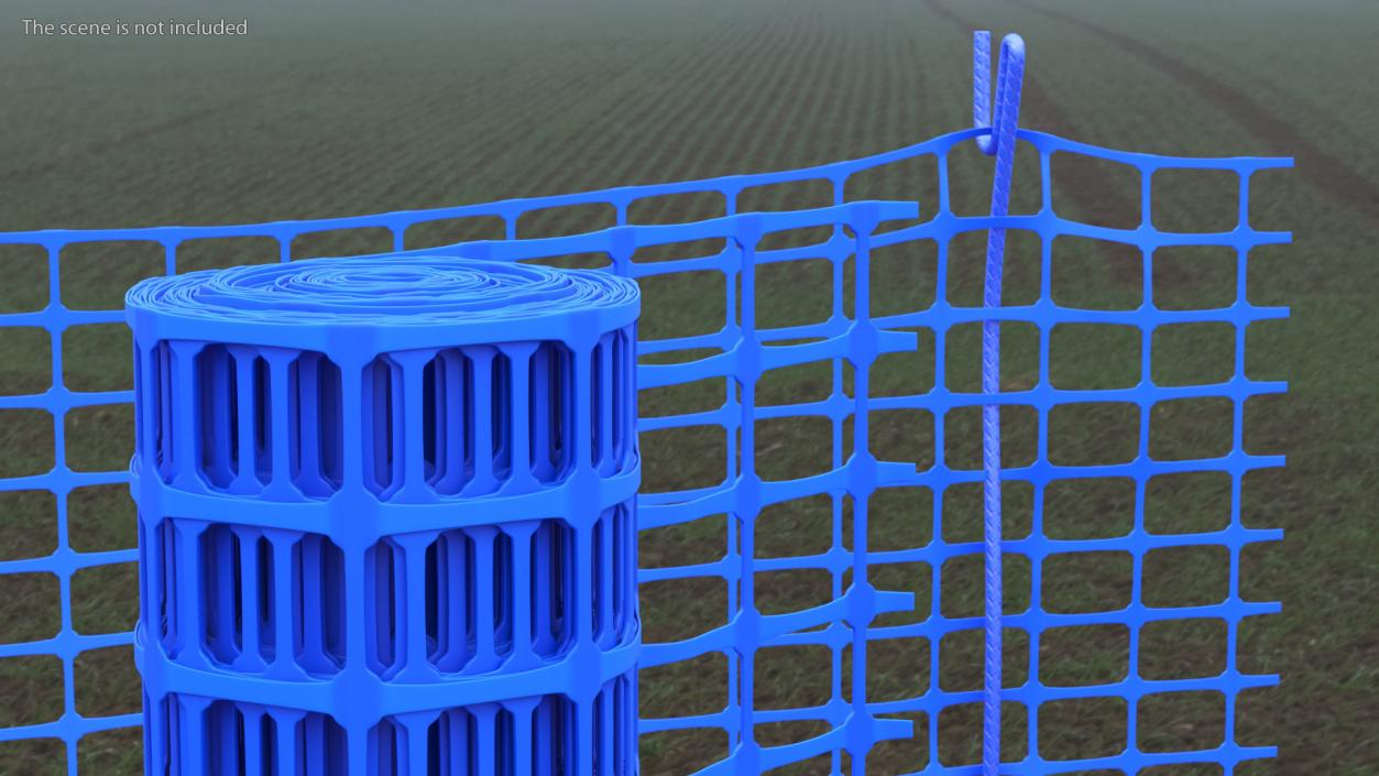 3D Barrier Fence Roll Blue model