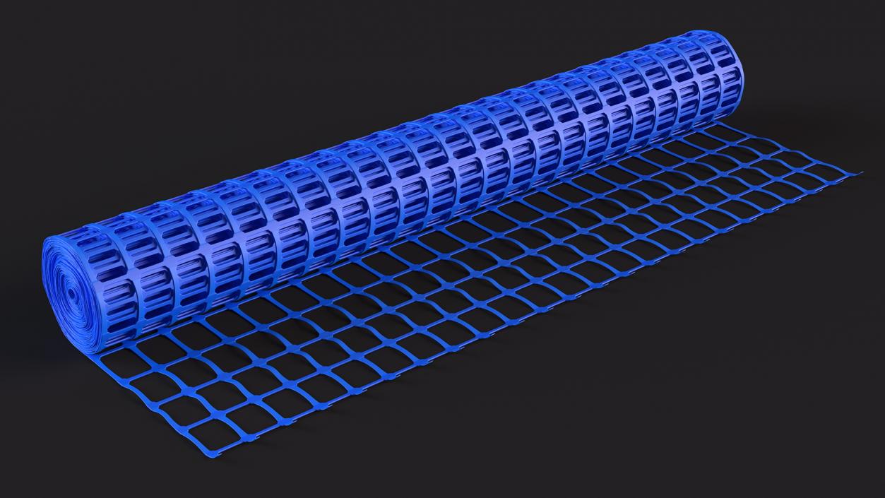 3D Barrier Fence Roll Blue model