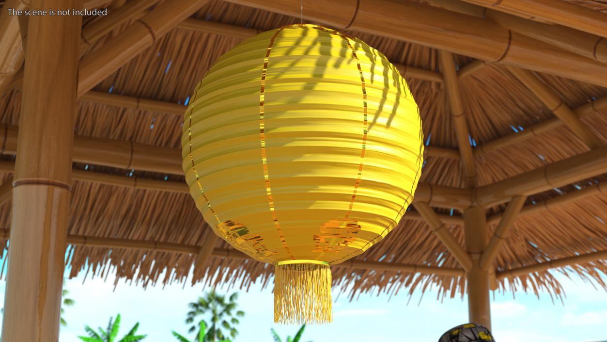 3D Paper Chinese Lantern Yellow model