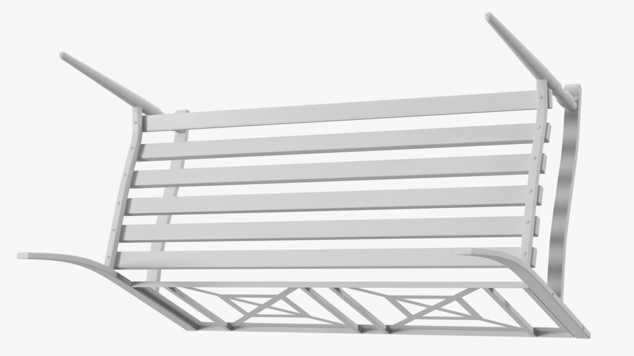 Metal Park Bench White 3D