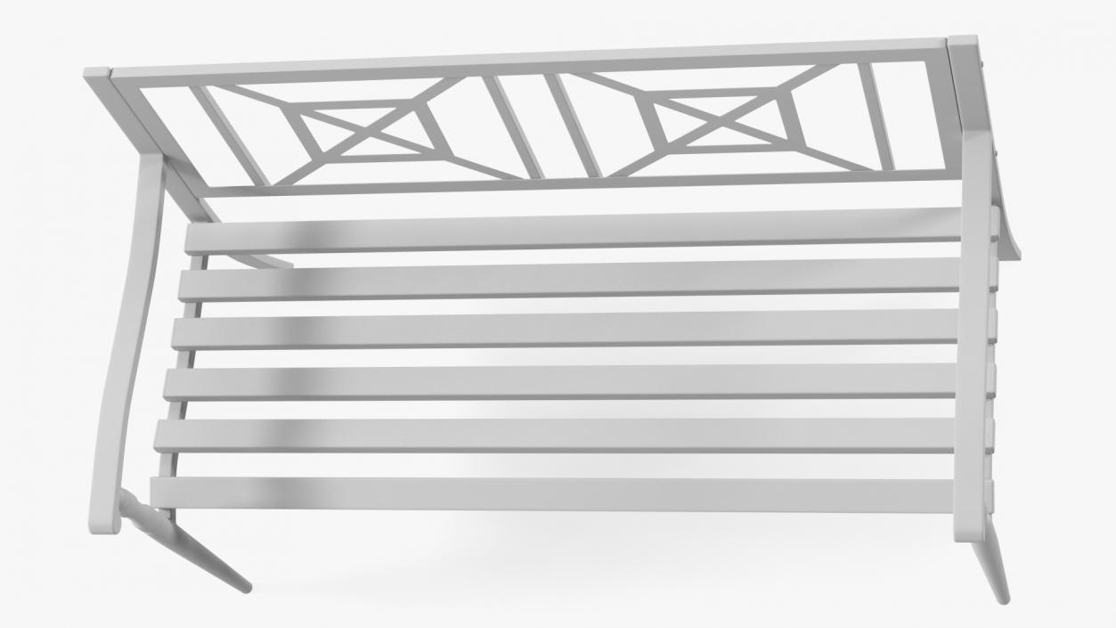 Metal Park Bench White 3D