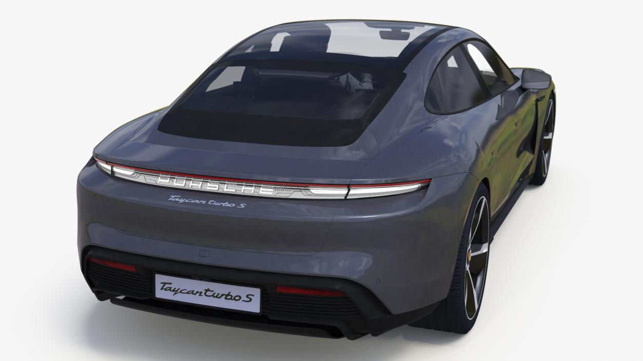 3D model Electric Car Porsche Taycan Turbo with Driver