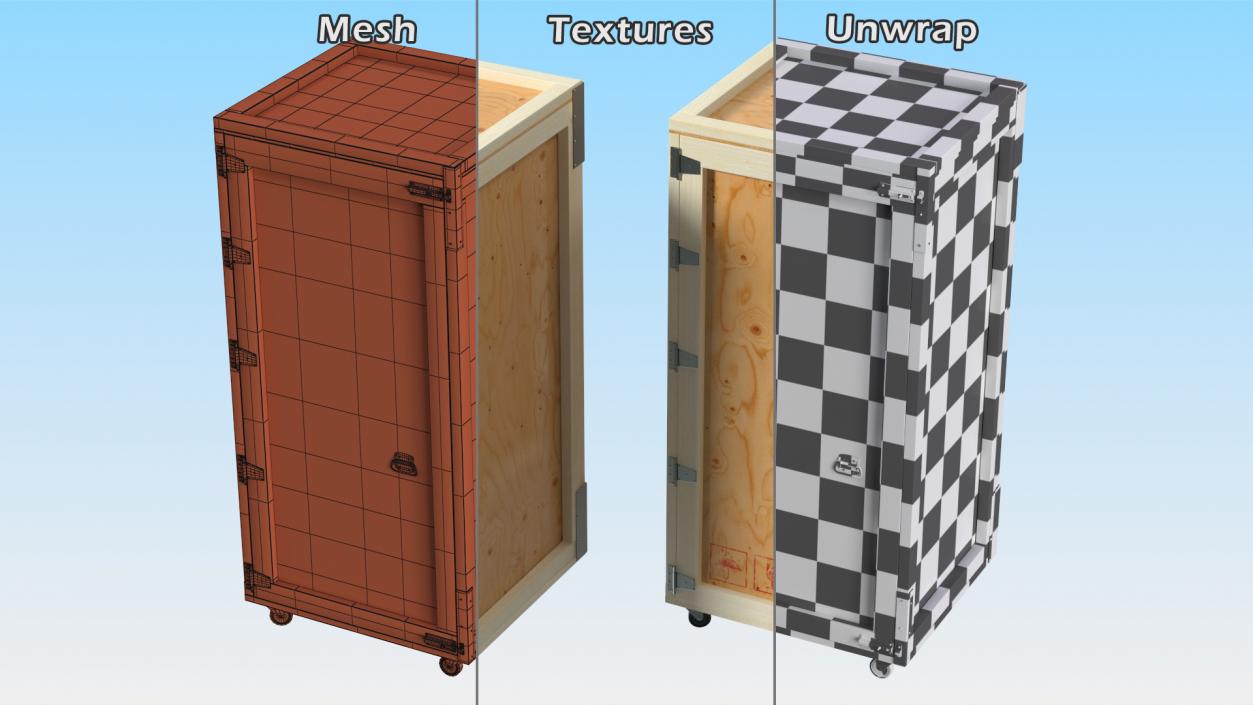 3D model Tall Reusable Wooden Shipping Crate