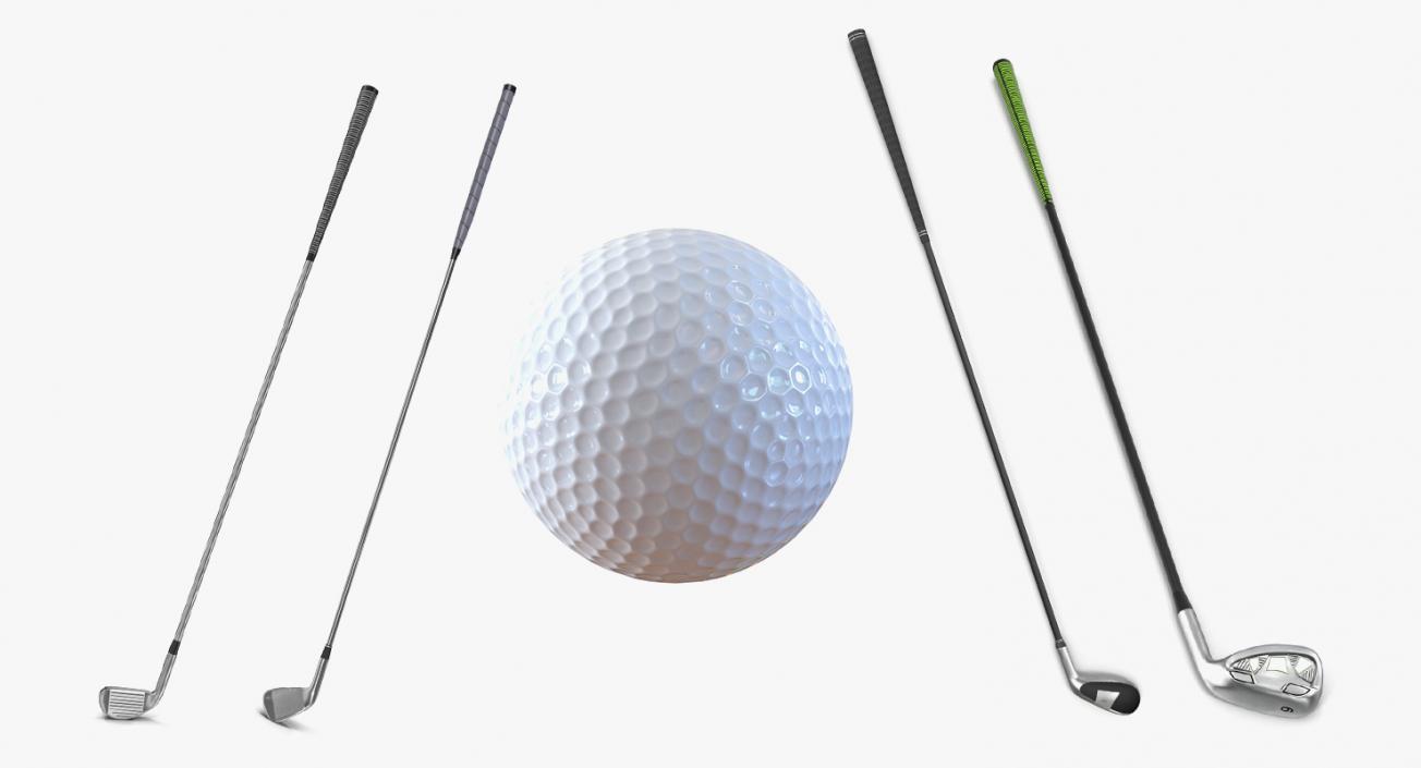 Golf Clubs and Ball Collection 2 3D