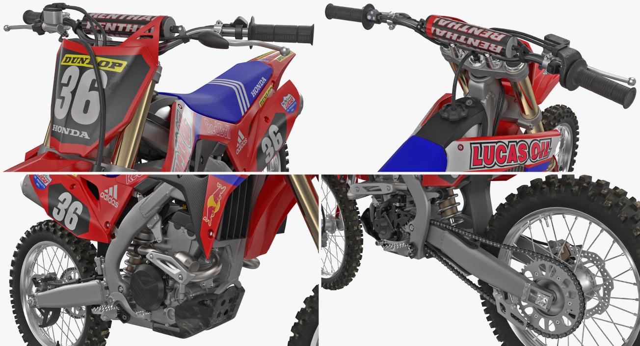 3D model Motocross Bike Honda CRF250R 2018 Rigged