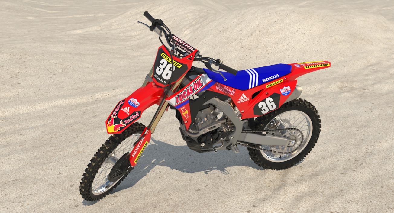 3D model Motocross Bike Honda CRF250R 2018 Rigged