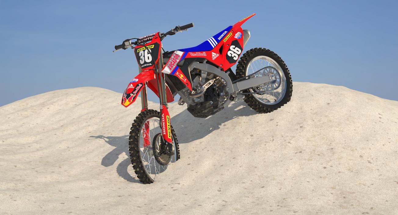 3D model Motocross Bike Honda CRF250R 2018 Rigged