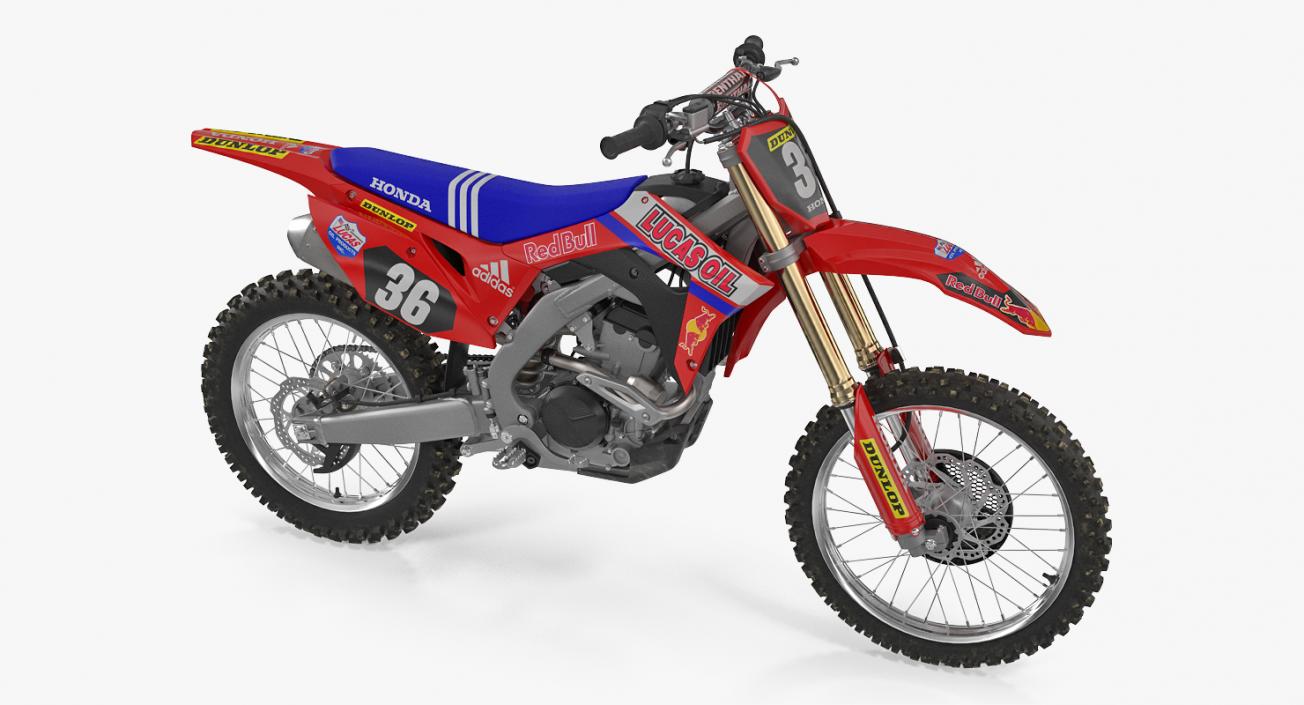 3D model Motocross Bike Honda CRF250R 2018 Rigged