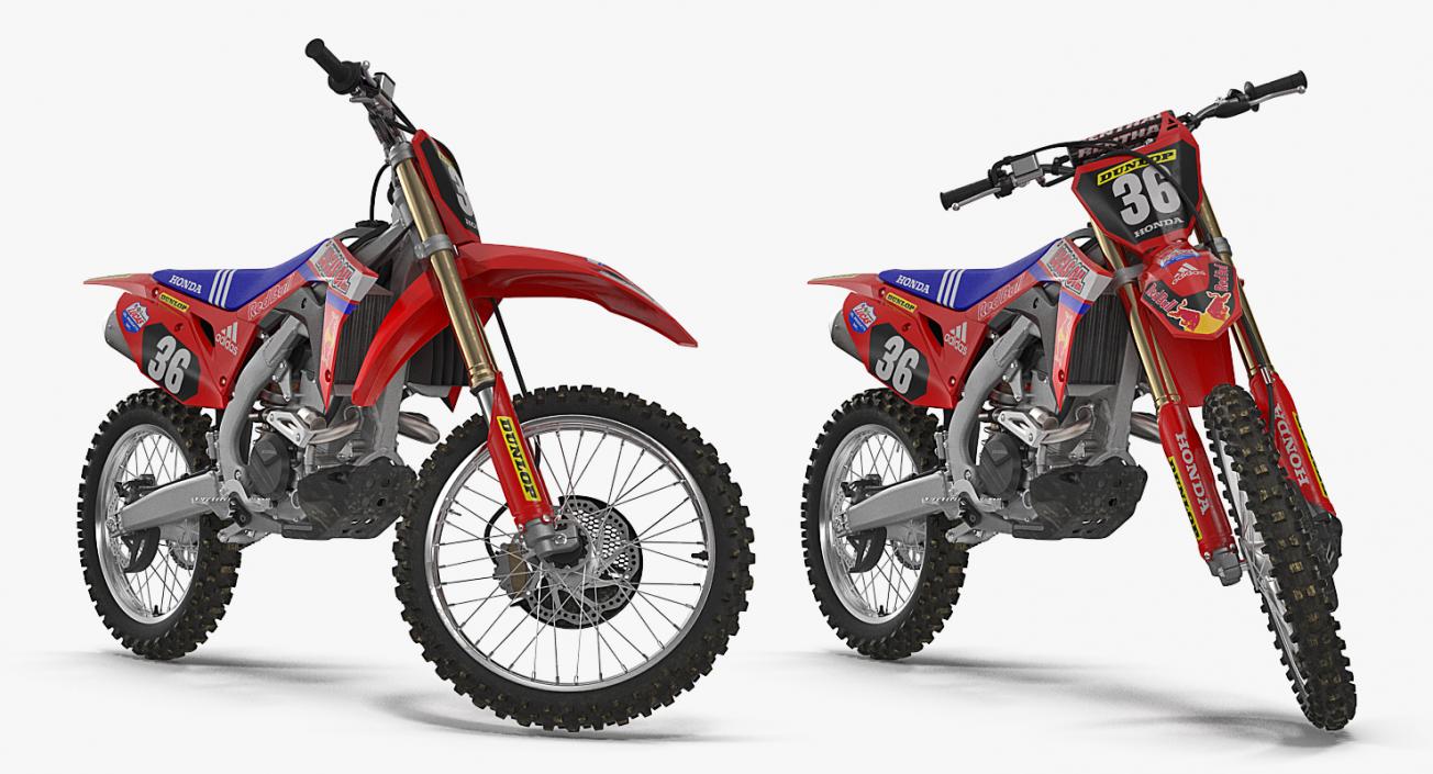 3D model Motocross Bike Honda CRF250R 2018 Rigged