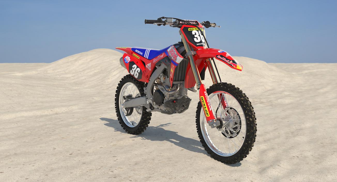 3D model Motocross Bike Honda CRF250R 2018 Rigged