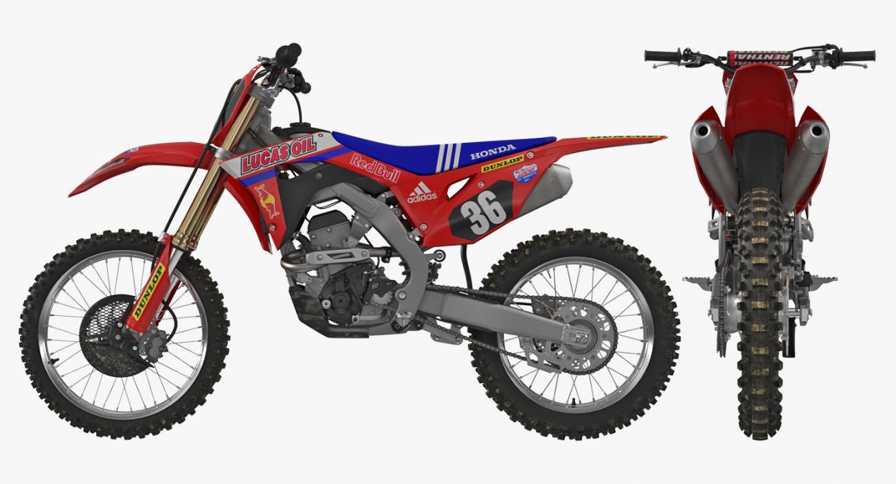 3D model Motocross Bike Honda CRF250R 2018 Rigged