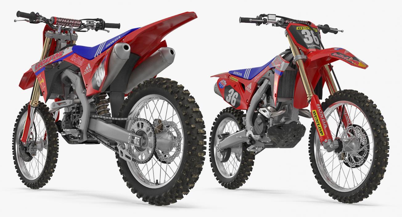 3D model Motocross Bike Honda CRF250R 2018 Rigged