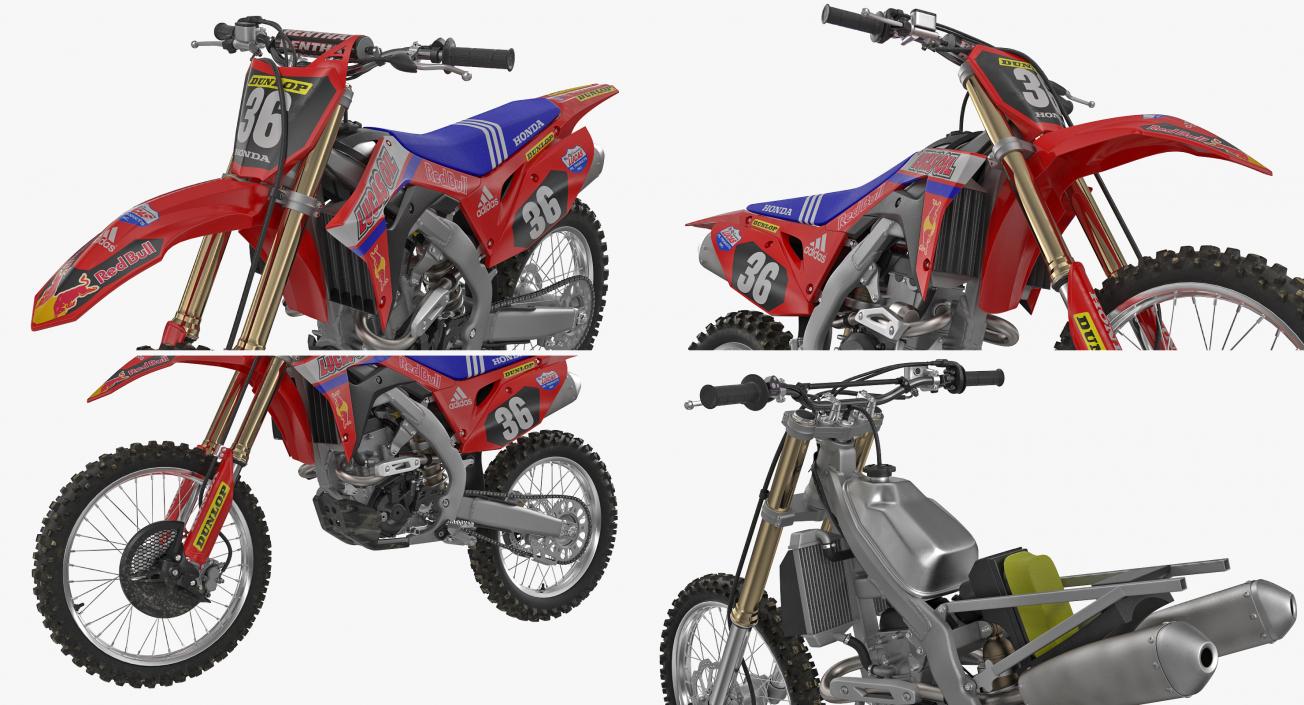 3D model Motocross Bike Honda CRF250R 2018 Rigged