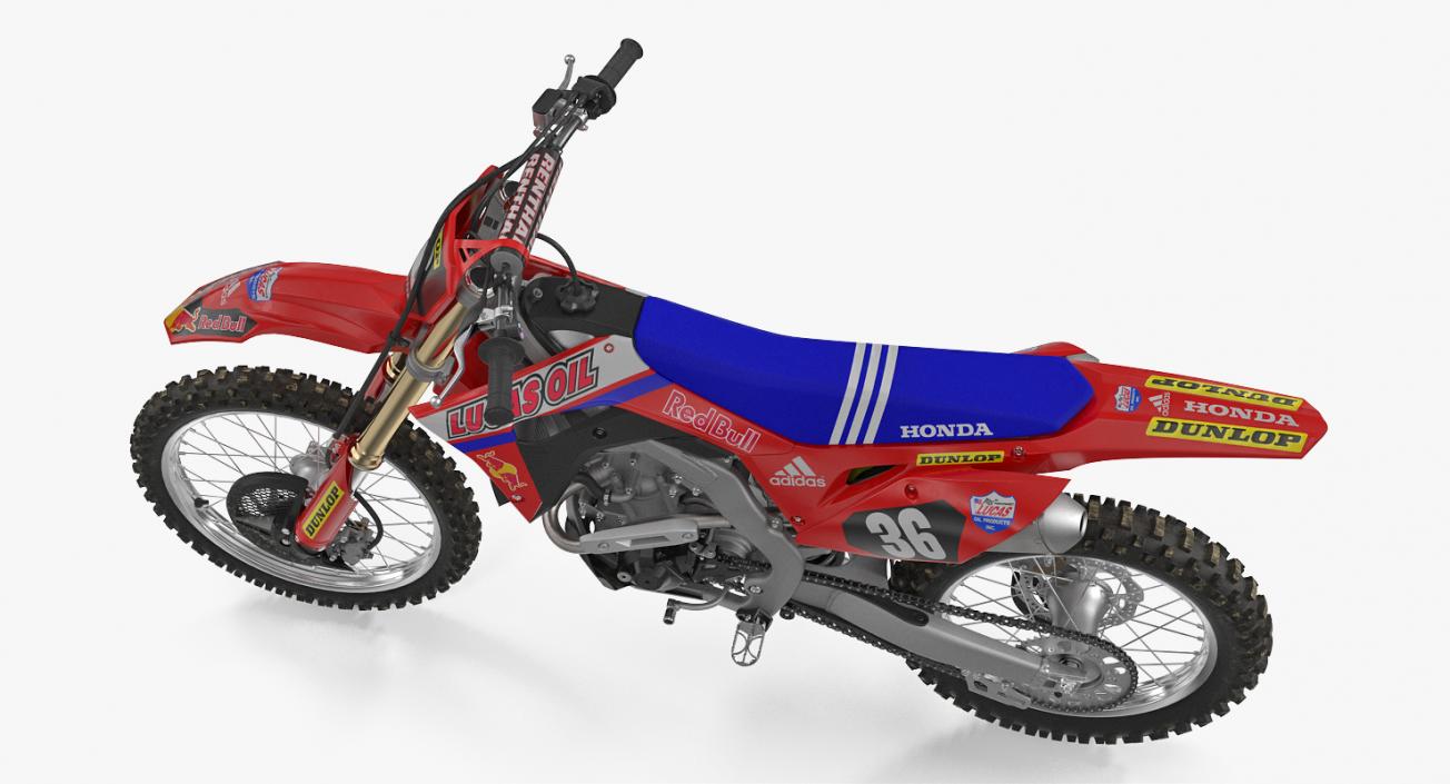 3D model Motocross Bike Honda CRF250R 2018 Rigged