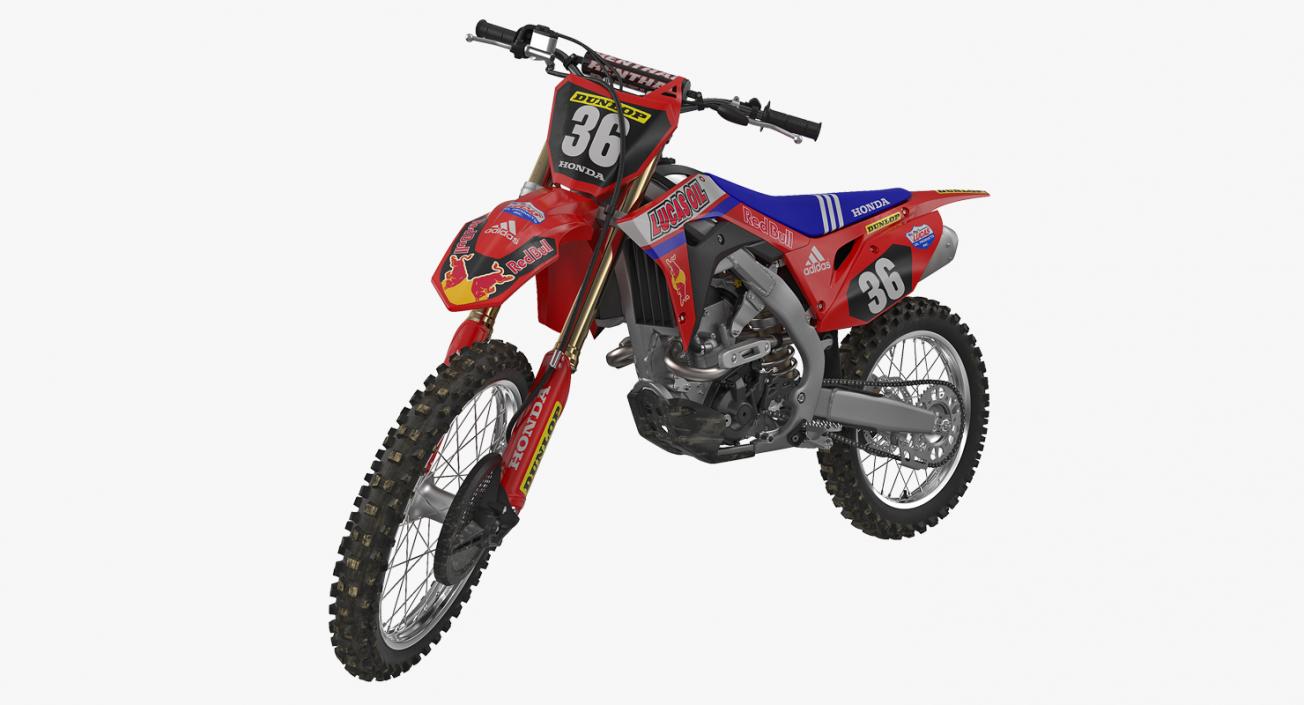 3D model Motocross Bike Honda CRF250R 2018 Rigged