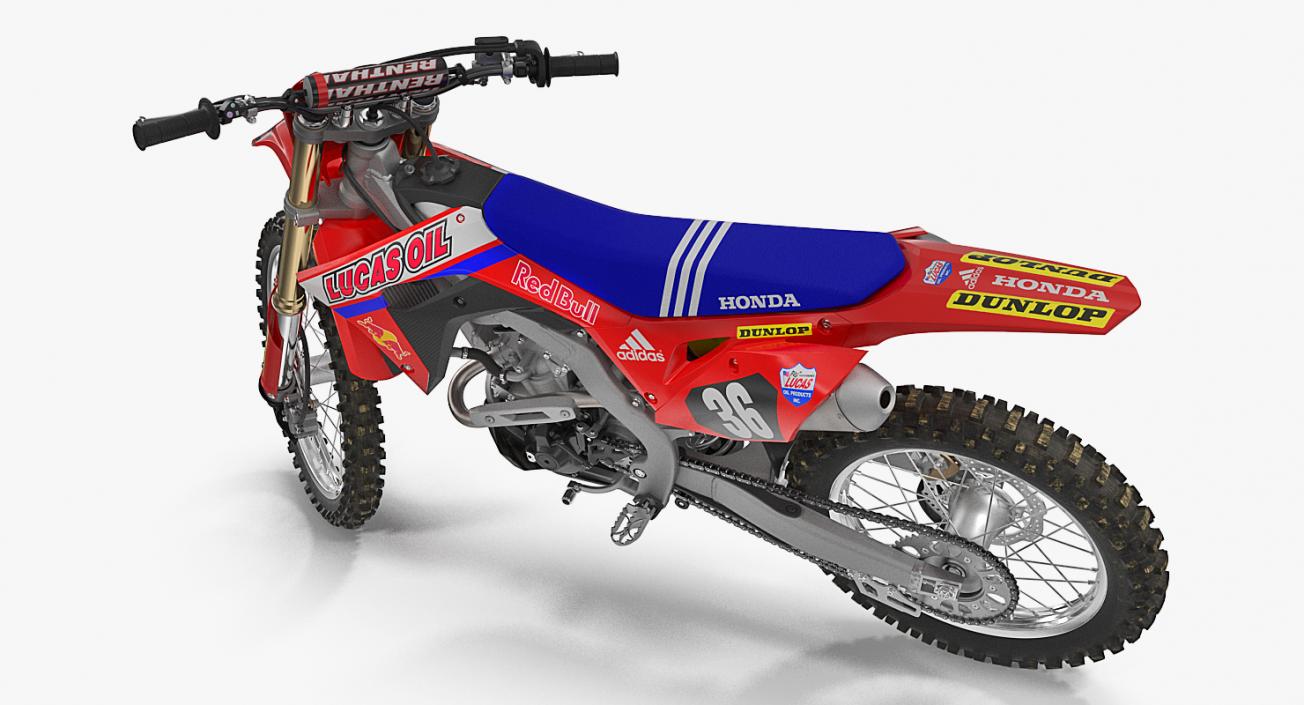 3D model Motocross Bike Honda CRF250R 2018 Rigged