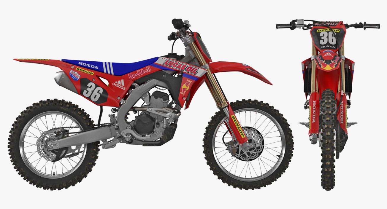 3D model Motocross Bike Honda CRF250R 2018 Rigged