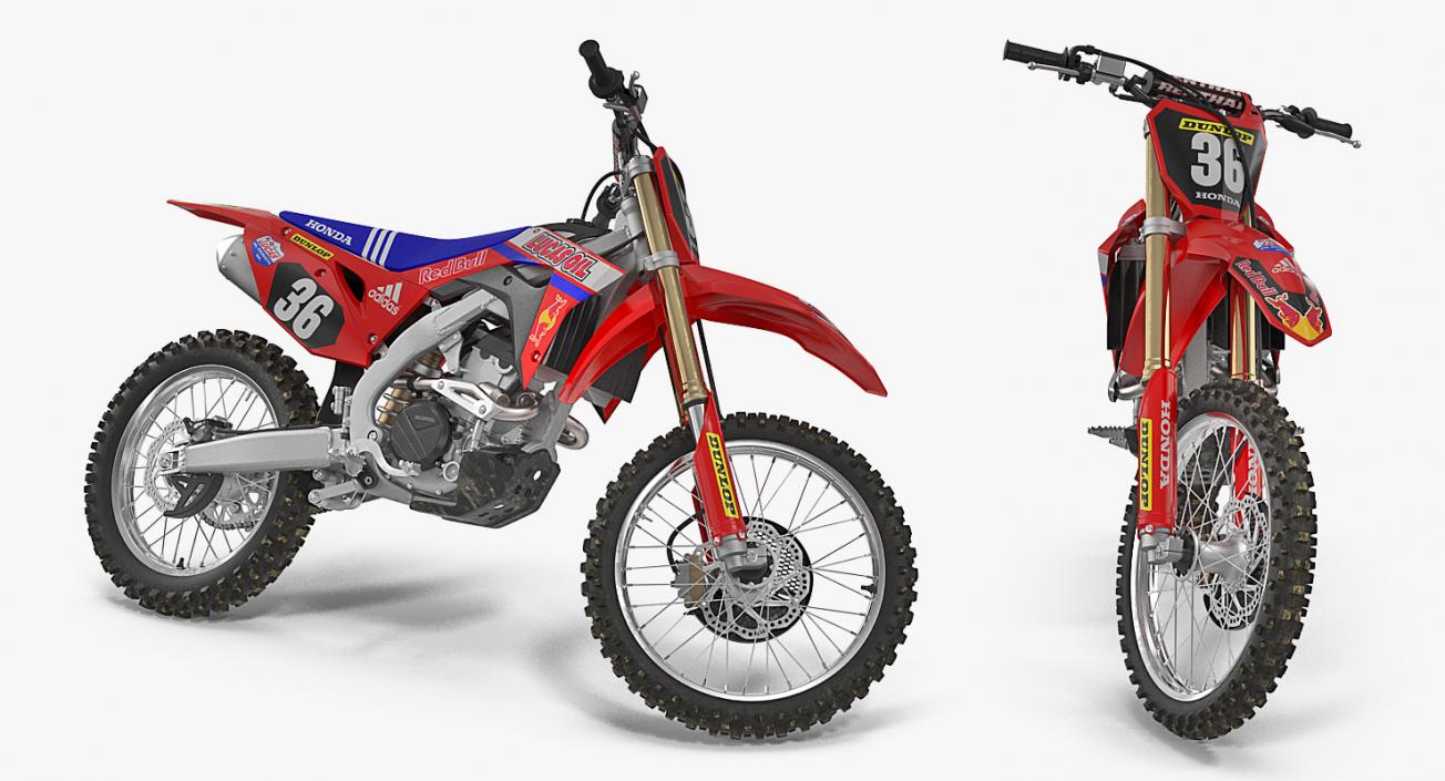 3D model Motocross Bike Honda CRF250R 2018 Rigged